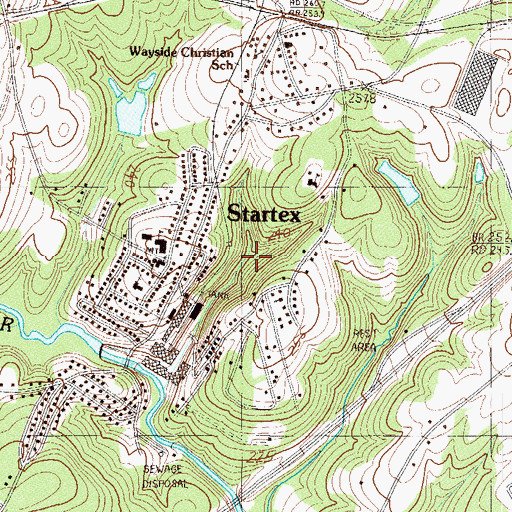 Topographic Map of Startex Census Designated Place, SC