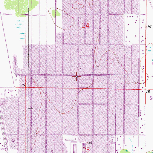 Topographic Map of Suncoast Estates Census Designated Place, FL