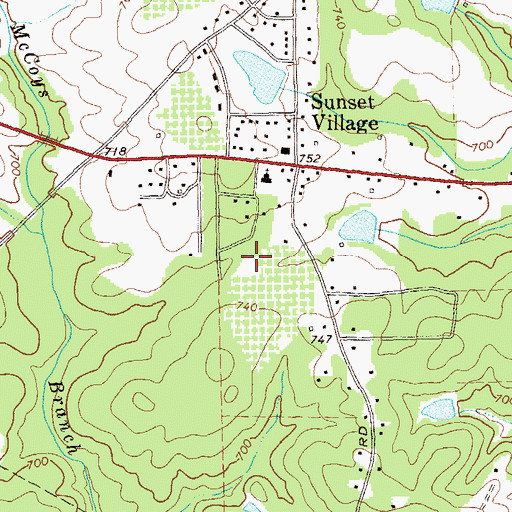 Topographic Map of Sunset Village Census Designated Place, GA