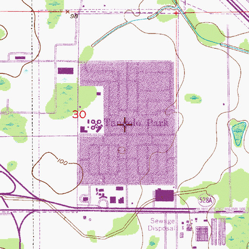 Topographic Map of Tangelo Park Census Designated Place, FL