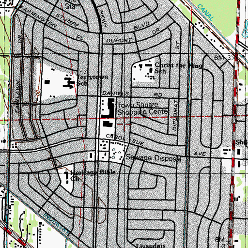 Topographic Map of Terrytown Census Designated Place, LA