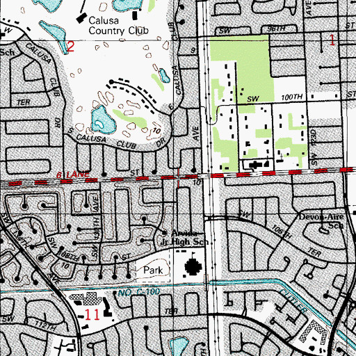 Topographic Map of The Crossings Census Designated Place, FL