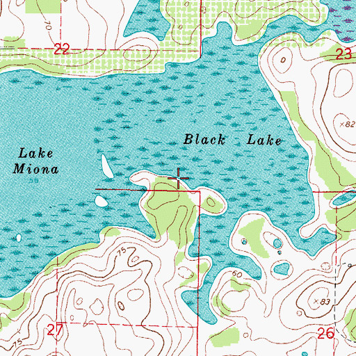 Topographic Map of The Villages Census Designated Place, FL