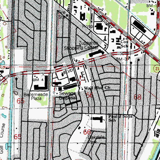 Topographic Map of Timberlane Census Designated Place, LA
