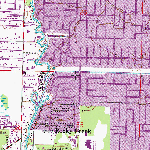 Topographic Map of Town 'n' Country Census Designated Place, FL