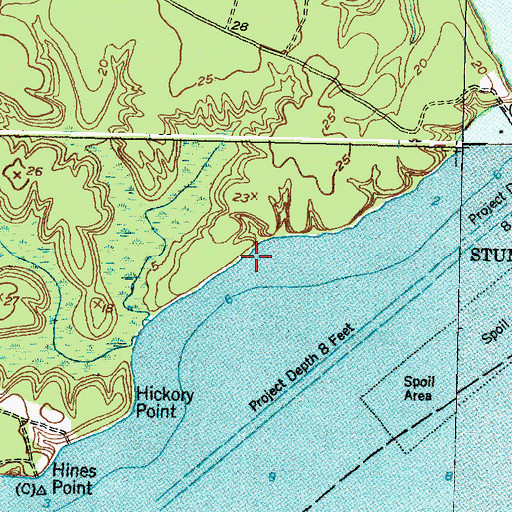 Topographic Map of Unorganized Territory of Camp Lejeune, NC