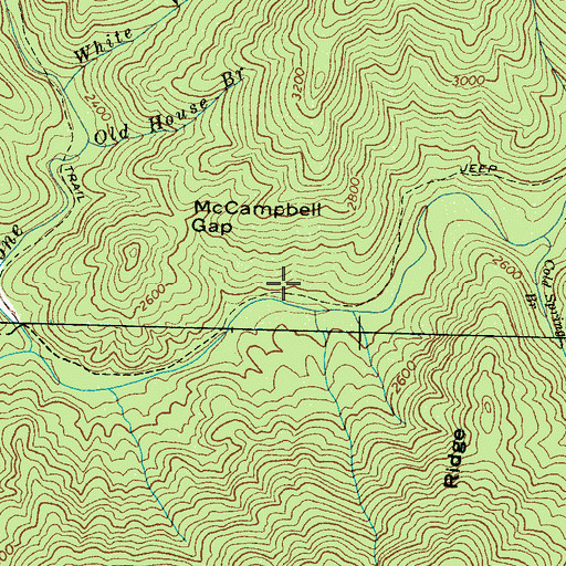 Topographic Map of Unorganized Territory of Forneys Creek, NC