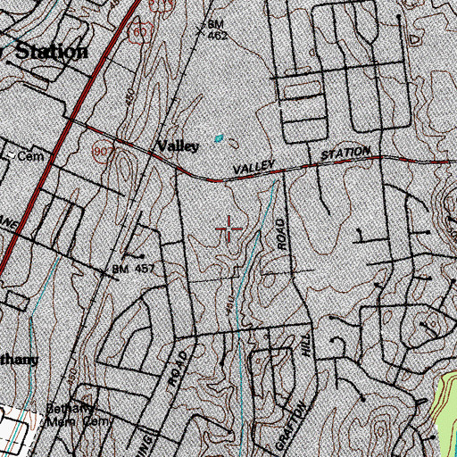 Topographic Map of Valley Station Census Designated Place (historical), KY