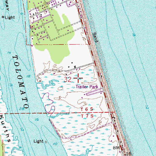 Topographic Map of Villano Beach Census Designated Place, FL