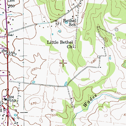 Topographic Map of Walterhill Census Designated Place, TN
