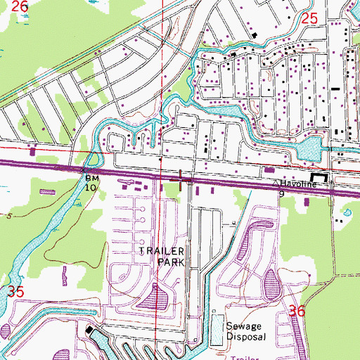 Topographic Map of Warm Mineral Springs Census Designated Place, FL