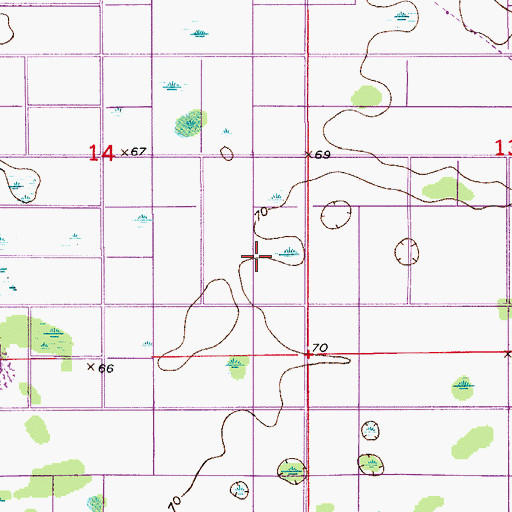 Topographic Map of Wedgefield Census Designated Place, FL