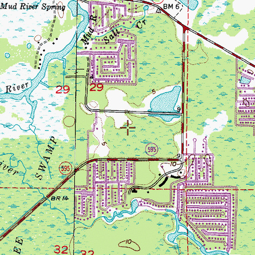 Topographic Map of Weeki Wachee Gardens Census Designated Place, FL