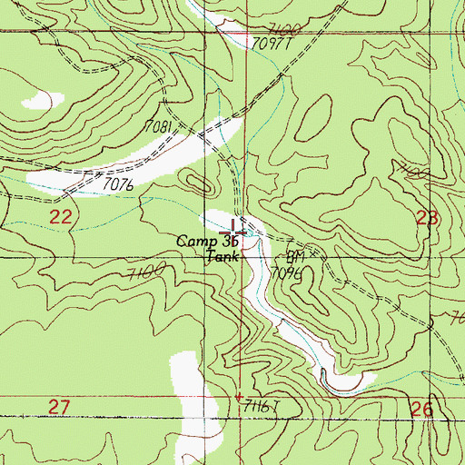 Topographic Map of Camp Thirtysix Tank, AZ