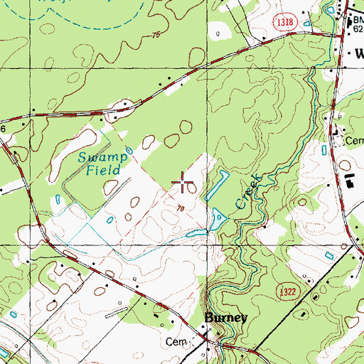 Topographic Map of White Oak Census Designated Place, NC