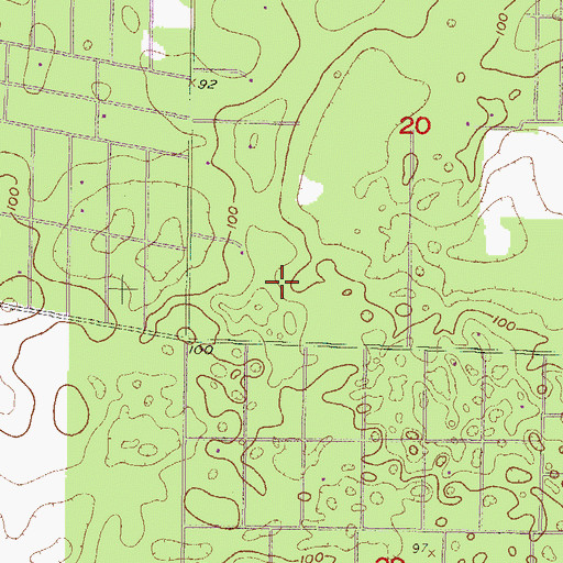Topographic Map of Williston Highlands Census Designated Place, FL