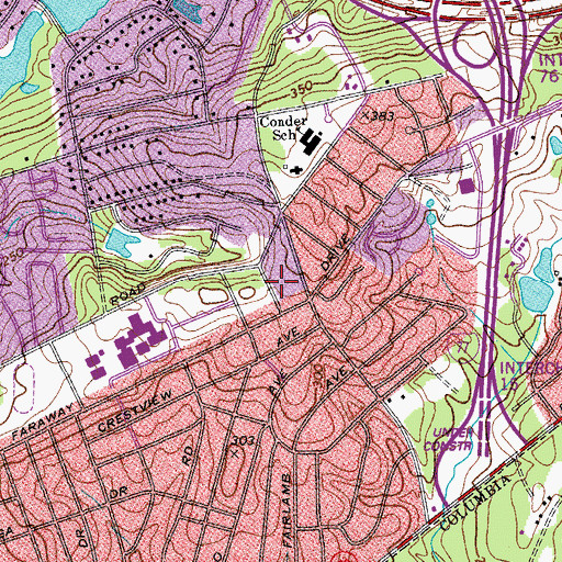 Topographic Map of Woodfield Census Designated Place, SC