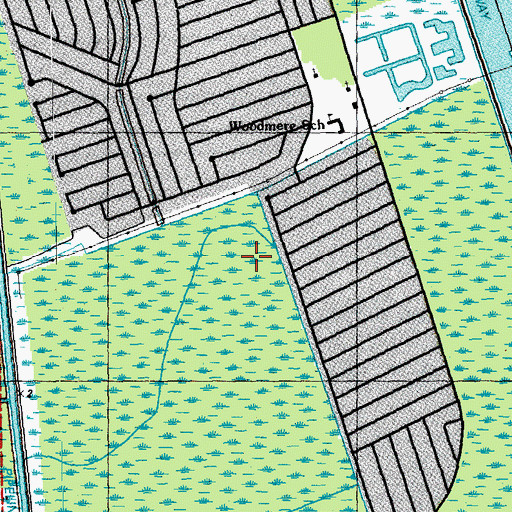 Topographic Map of Woodmere Census Designated Place, LA