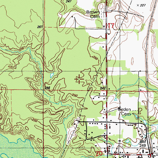 Topographic Map of Woodson Census Designated Place, AR