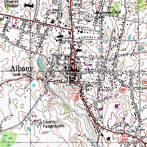 Topographic Map of City of Albany, KY