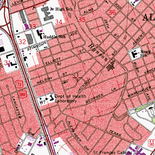 Topographic Map of City of Alexandria, LA