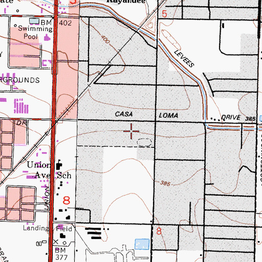 Topographic Map of Casa Loma Elementary School, CA