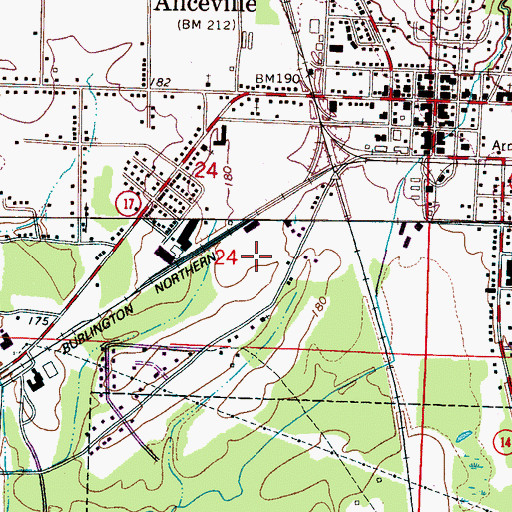 Topographic Map of City of Aliceville, AL