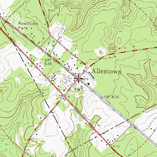 Topographic Map of City of Allentown, GA