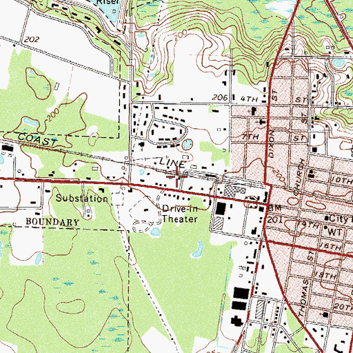 Topographic Map of City of Alma, GA
