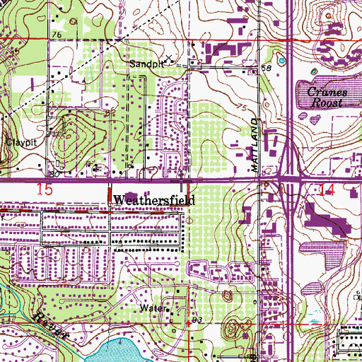 Topographic Map of City of Altamonte Springs, FL