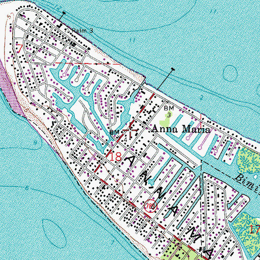 Topographic Map of City of Anna Maria, FL