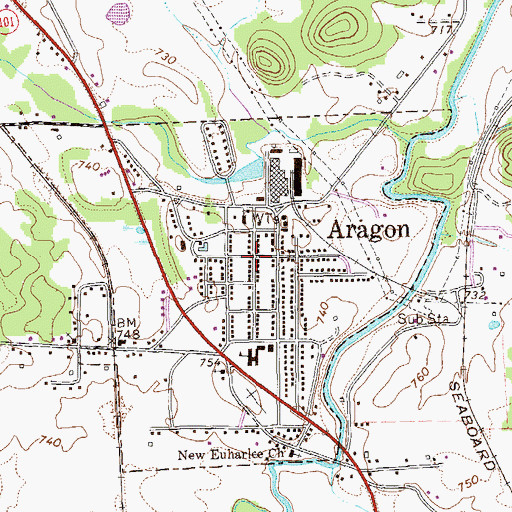 Topographic Map of City of Aragon, GA