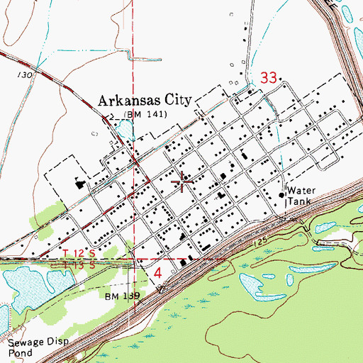 Topographic Map of City of Arkansas City, AR