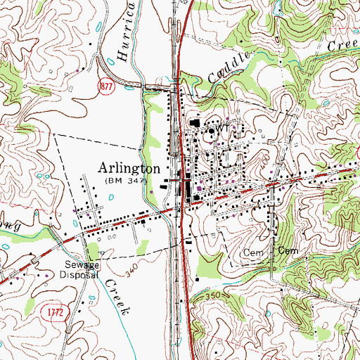 Topographic Map of City of Arlington, KY