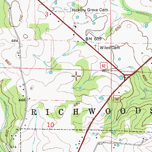 Topographic Map of City of Ash Flat, AR