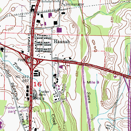 Topographic Map of City of Athens, AL