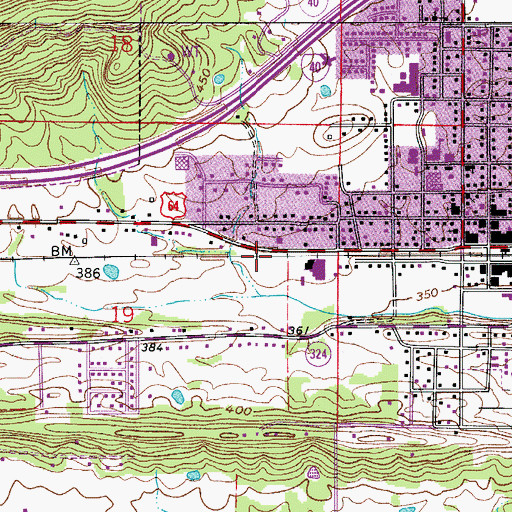 Topographic Map of City of Atkins, AR