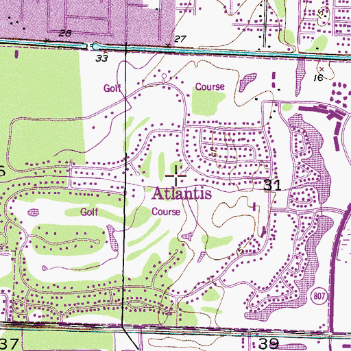 Topographic Map of City of Atlantis, FL