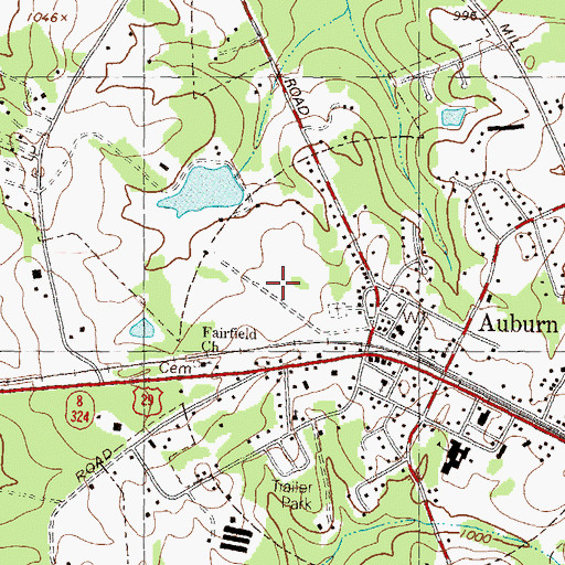 Topographic Map of City of Auburn, GA