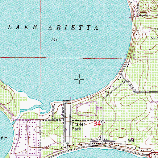 Topographic Map of City of Auburndale, FL