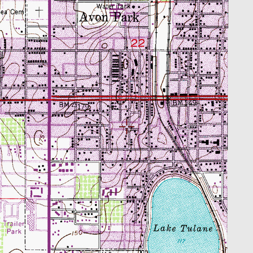 Topographic Map of City of Avon Park, FL