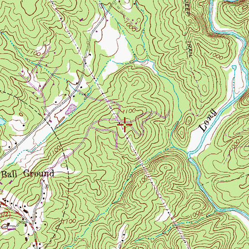 Topographic Map of City of Ball Ground, GA