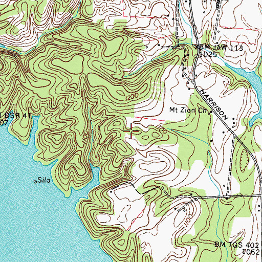 Topographic Map of City of Baneberry, TN
