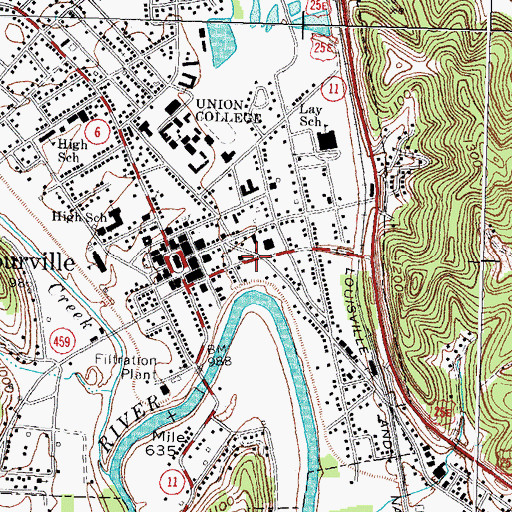Topographic Map of City of Barbourville, KY