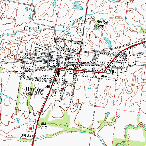 Topographic Map of City of Barlow, KY