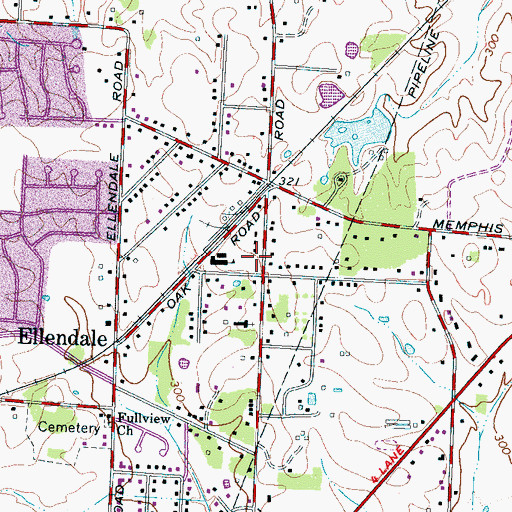 Topographic Map of City of Bartlett, TN