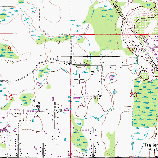 Topographic Map of Kathleen Census Designated Place, FL