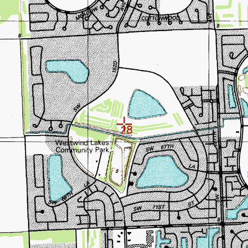 Topographic Map of Kendall West Census Designated Place, FL