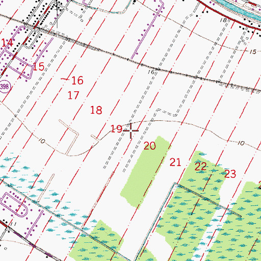 Topographic Map of Labadieville Census Designated Place, LA
