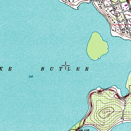Topographic Map of Lake Butler Census Designated Place, FL